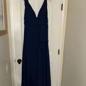 IEENA FOR MAC DUGGAL Elegant Navy Blue Evening Gown